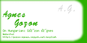 agnes gozon business card